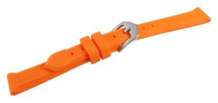 Silikon-Uhrenarmband, orange, Dornschließe, 12 mm - 28 mm