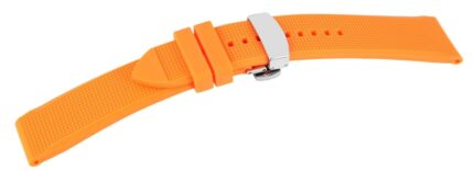 Silikon-Uhrenarmband, orange, Butterfly-Faltschließe, 18 mm - 22 mm