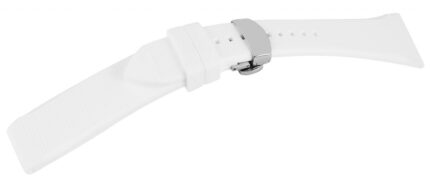 Silikon-Uhrenarmband, weiß, Butterfly-Faltschließe, 18 mm - 22 mm