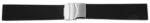 Silikon-Uhrenarmband, schwarz, Faltschließe, 20 mm - 24 mm - Image 3