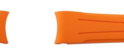 FKM Kautschuk-Uhrenarmband, Dornschließe, 20 - 22 mm, orange, (FKM= Fluorelas...
