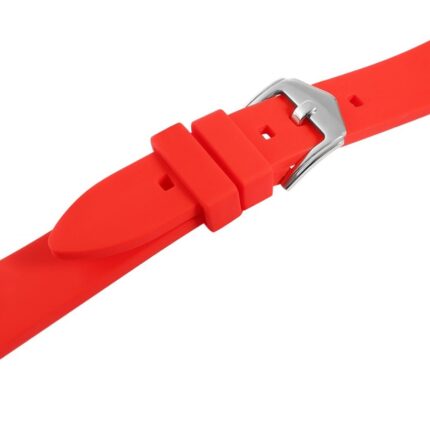 Silikon Uhrenarmband, Dornschließe, rot, 18 - 24 mm