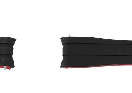 Schnellwechselarmband für Uhren, Silikon, Dornschließe, schwarz/rot, 18 - 22 mm
