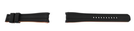 Schnellwechselarmband für Uhren, Silikon, Dornschließe, schwarz/orange, 18 - ...