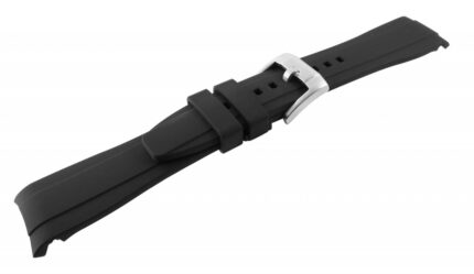 Silikon Uhrenarmband, Dornschließe, schwarz, 20 & 22 mm