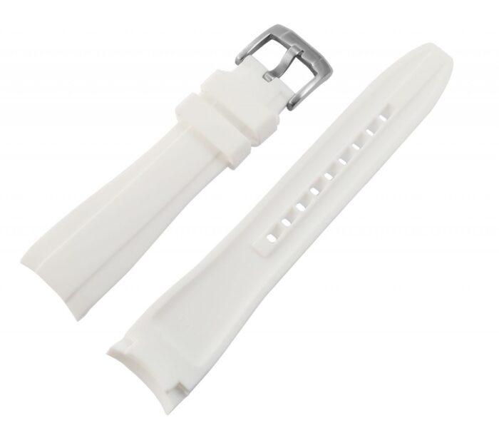 Silikon Uhrenarmband, Dornschließe, weiß, 20 & 22 mm - Image 3