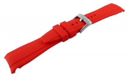 Silikon Uhrenarmband, Dornschließe, rot, 20 & 22 mm