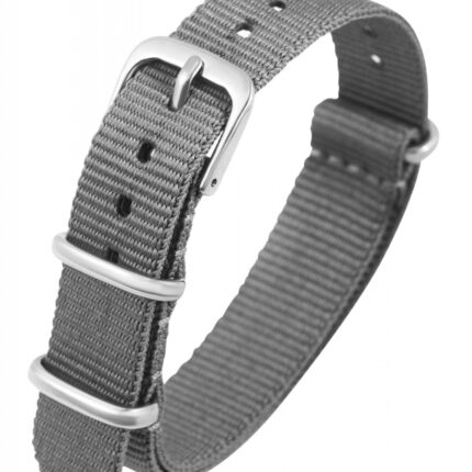 Nylon-Uhrenarmband, grau, Dornschließe, 14 mm - 22 mm