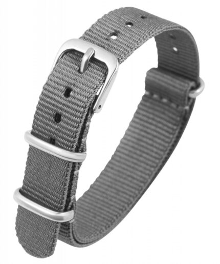 Nylon-Uhrenarmband, grau, Dornschließe, 14 mm - 22 mm