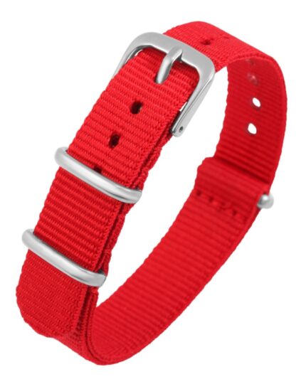 Nylon-Uhrenarmband, rot, Dornschließe, 14 mm - 22 mm