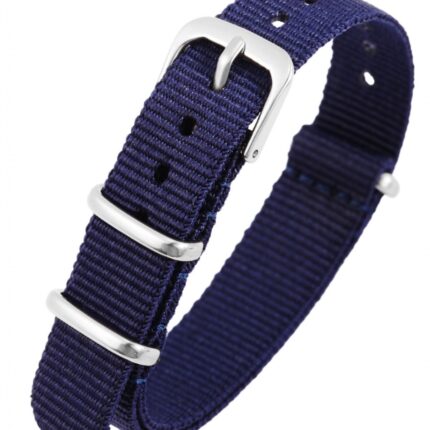 Nylon-Uhrenarmband, blau, Dornschließe, 14 mm - 22 mm