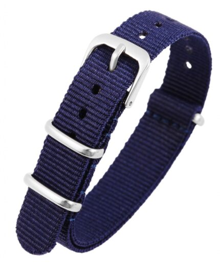 Nylon-Uhrenarmband, blau, Dornschließe, 14 mm - 22 mm