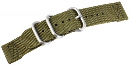 Nylon-Uhrenarmband, dunkelgrün, Dornschließe, 20 mm / 22 mm
