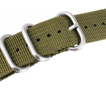 Nylon-Uhrenarmband, dunkelgrün, Dornschließe, 20 mm / 22 mm