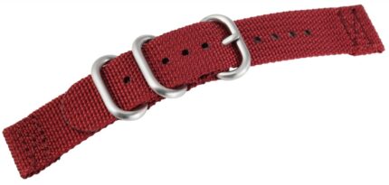 Nylon-Uhrenarmband, dunkelrot, Dornschließe, 20 mm / 22 mm