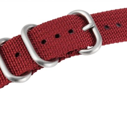 Nylon-Uhrenarmband, dunkelrot, Dornschließe, 20 mm / 22 mm