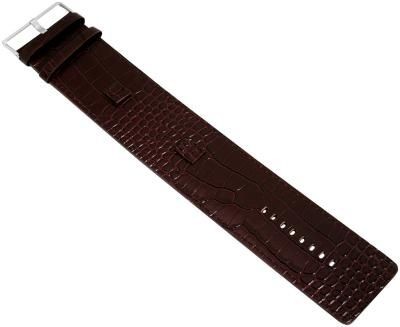 Raptor Echtleder-Uhrenarmband, rotbraun, Krokooptik, 12 mm