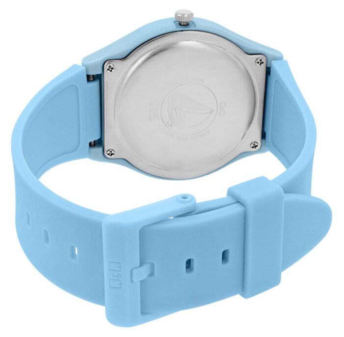 Q&Q Unisexuhr, Kunststoff, Silikonarmband, Datum, hellblau, 10 Bar, Ø 39 mm - Image 3