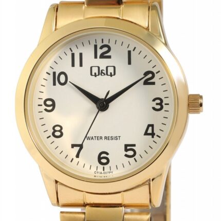 Q&Q Stainless Steel Gold Band Watch 3ATM (Women's) C11A-007PY