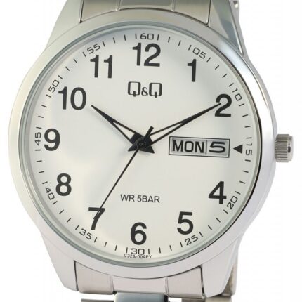 Q&Q Stainless Steel Band, Day & Date Watch 5ATM (Men's) C32A-004PY