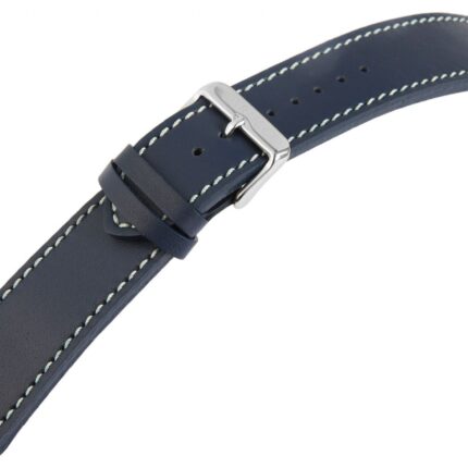 Carucci Echtleder-Uhrenarmband, dunkelblau, 24 mm