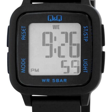 Q&Q Unisexuhr mit Silikonarmband, Digital, 5 BAR