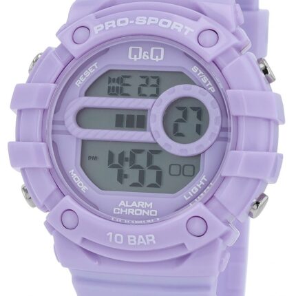Q&Q Purple Silicon Band Digital Watch 10ATM (Women's) G15A-004VY