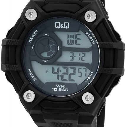Q&Q Silicon Band Digital Watch Black 10ATM (Men's) G18A-001VY