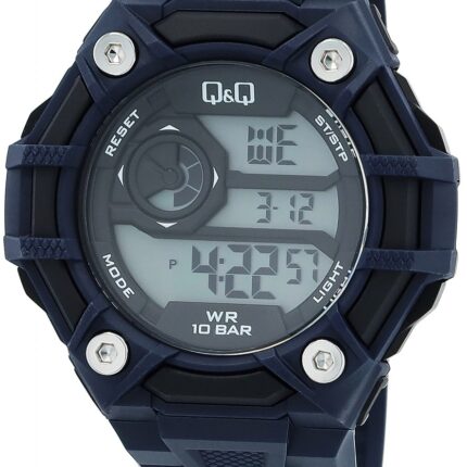 Q&Q Silicon Band Digital Watch Blue/Black 10ATM (Men's) G18A-004VY
