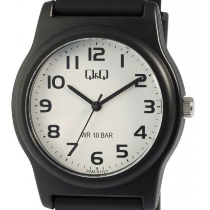 Q&Q Silicon Band Watch Black/White 10ATM (Men's) G22A-011VY