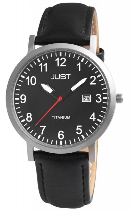 Just Titan Herrenuhr "Keenan" mit Echtlederband, 5 ATM