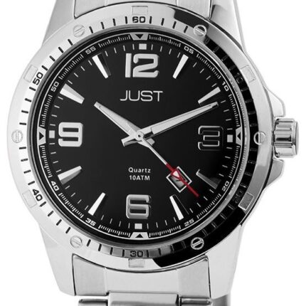 Just Herrenuhr mit Edelstahlarmband, Datumsanzeige, 10 bar
