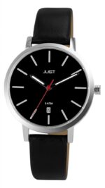Just Basicuhr mit Echtlederarmband, Datumsanzeige, 5 ATM - Image 4