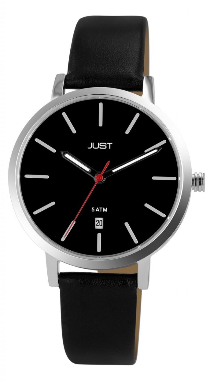 Just Basicuhr mit Echtlederarmband, Datumsanzeige, 5 ATM - Image 4