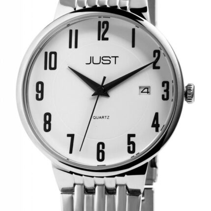 JUST Herrenuhr, Edelstahlgehäuse, Edelstahlband