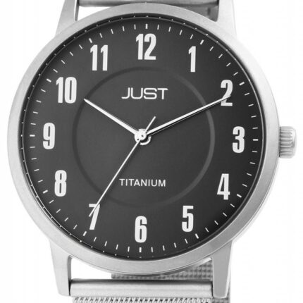 Just Titan Herrenuhr mit Edelstahl-Milanaisearmband, 5 ATM