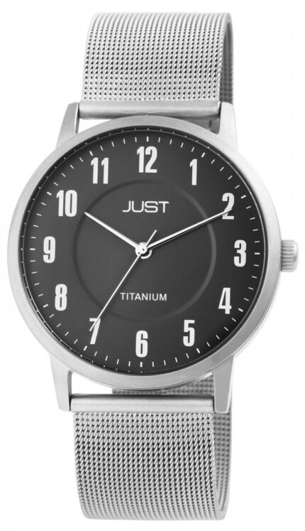 Just Titan Herrenuhr mit Edelstahl-Milanaisearmband, 5 ATM