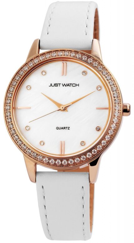 Just Watch Analog Damenuhr Oberseite Echtlederband