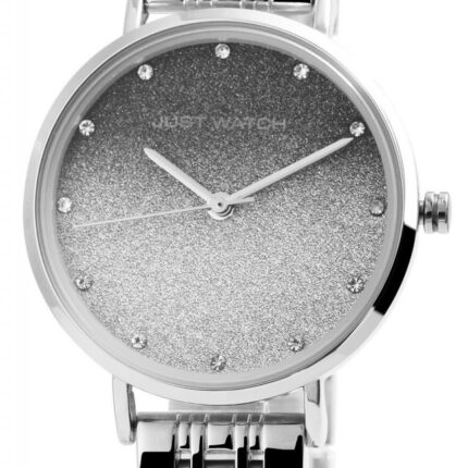 Just Watch Damenuhr mit Edelstahlarmband und buntem Glitzer-Zifferblatt