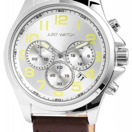 Just Watch Chronograph Herrenuhr Echtlederband