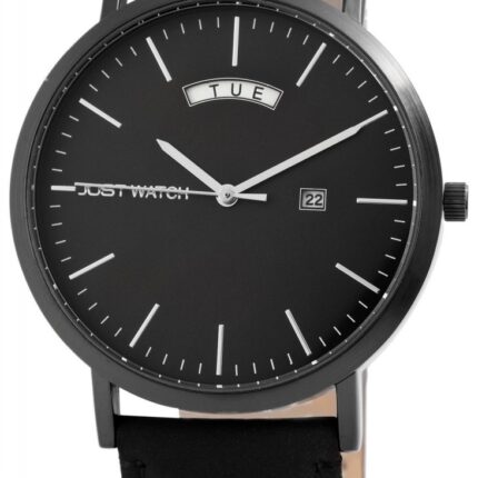 Just Watch Herrenuhr "David" mit Echtlederband, Ø 43 mm