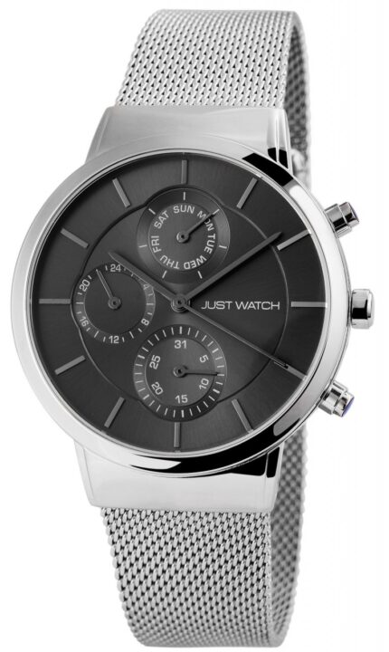 Just Watch Herrenuhr "Steve" Multifunktion, Milanaiseband Edelstahl, Ø 42 mm