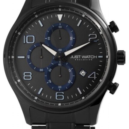 JUST WATCH EXCLUSIVE Herrenuhr "Owen" mit Edelstahlband, Chronograph, Ø 46 mm