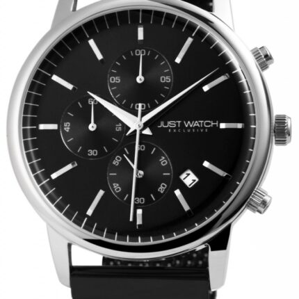 JUST WATCH EXCLUSIVE Herrenuhr "Albert" Chronograph, Edelstahl, Milanaise, Ø ...