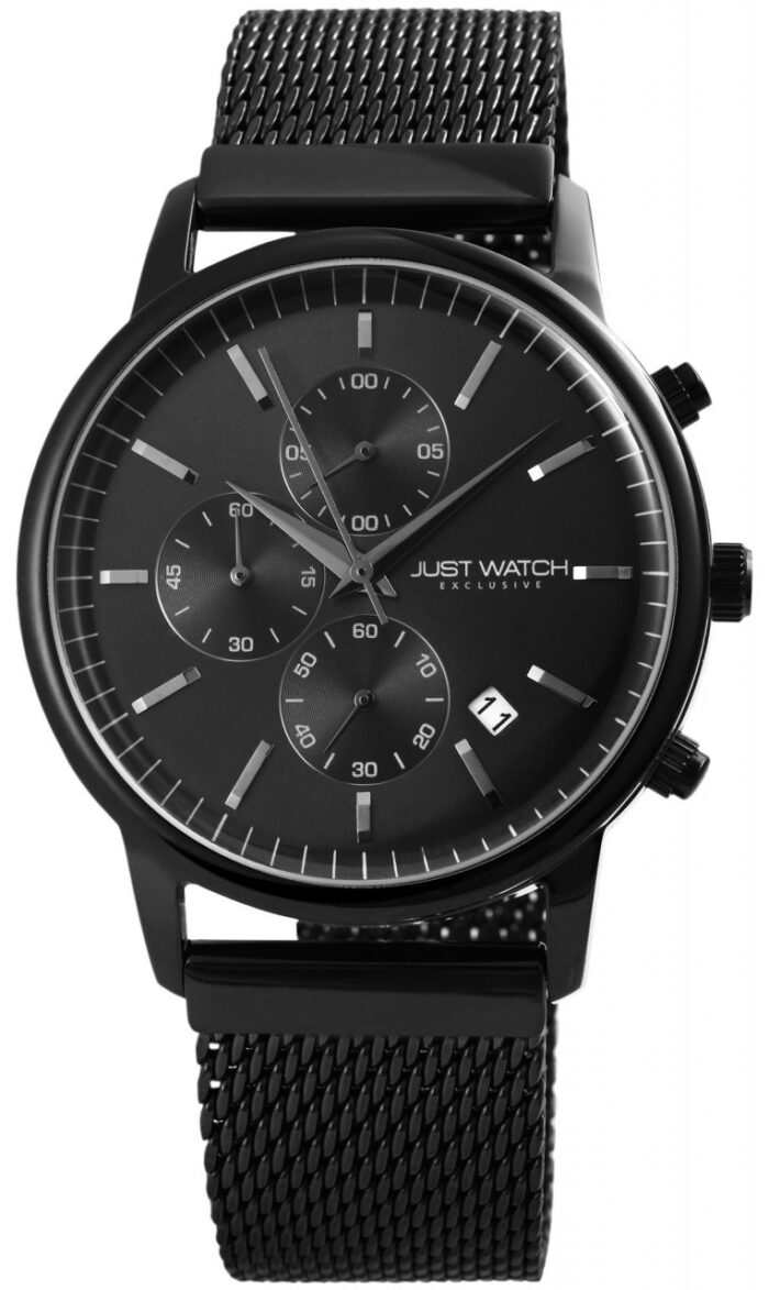 JUST WATCH EXCLUSIVE Herrenuhr "Albert" Chronograph, Edelstahl, Milanaise, Ø ... - Image 5