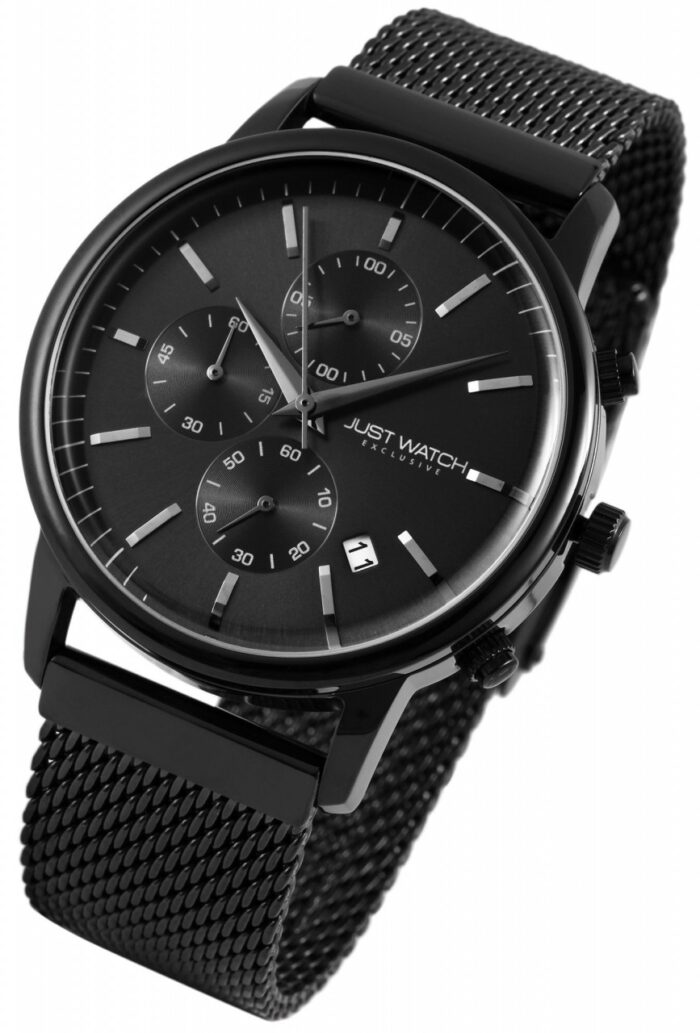 JUST WATCH EXCLUSIVE Herrenuhr "Albert" Chronograph, Edelstahl, Milanaise, Ø ... - Image 8