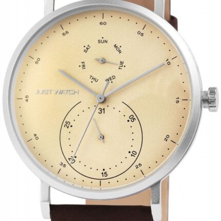 Just Watch Herrenuhr mit Multifunktionsuhrwerk und Echtlederband