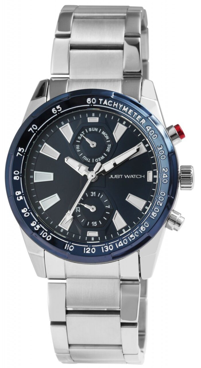 Just Watch Herrenuhr, Edelstahlarmband, Datum-& Wochentagsanzeige - Image 1