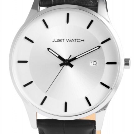 Just Watch "Dennis" Herrenuhr mit Echtlederarmband, Datumsanzeige