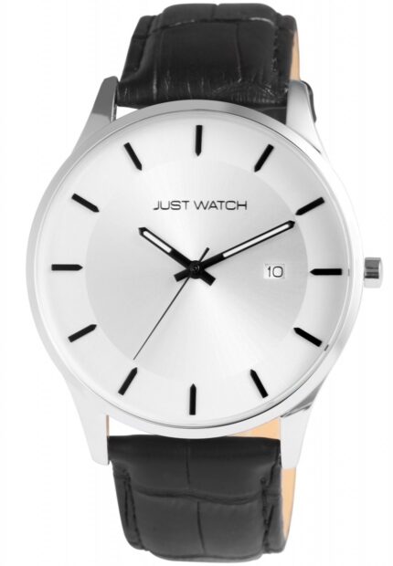 Just Watch "Dennis" Herrenuhr mit Echtlederarmband, Datumsanzeige